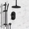 Matte Black Thermostatic Ceiling Shower System with 8